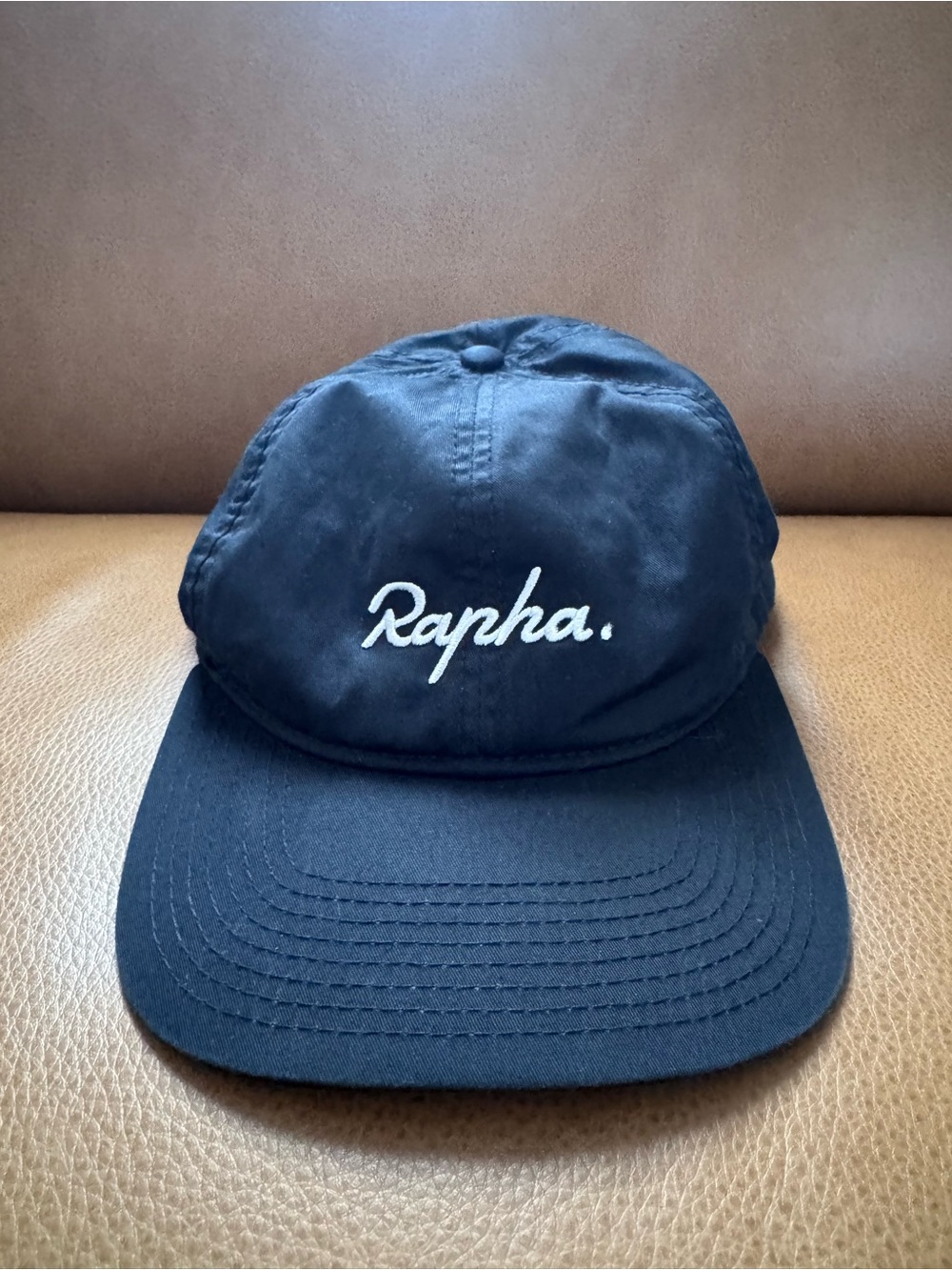 Rapha Cycling Navy Cap with White Script Logo Hat